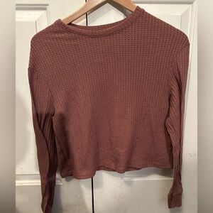 Maroon thermal long sleeve and crop